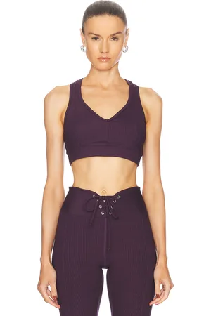YEAR OF OURS Ribbed V Sports Bra in Purple
