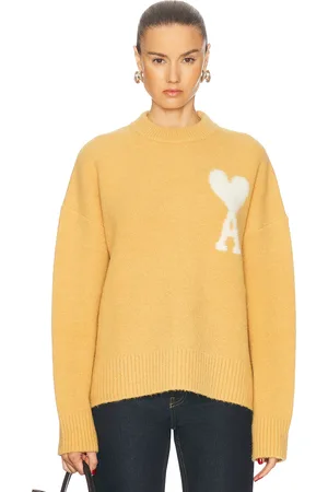 Ami Off White Adc Sweater in Yellow