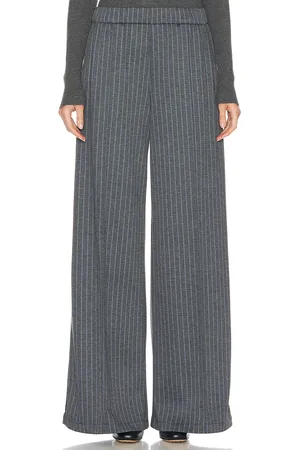 SPRWMN Wide Leg Pintuck Pant in Grey