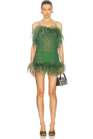 Oseree Plumage Mini Dress in Dark