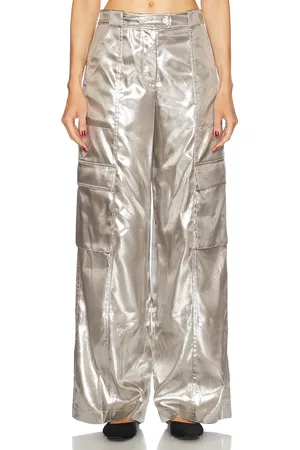 Simkhai Beatriz Wide Leg Cargo Pant in Metallic