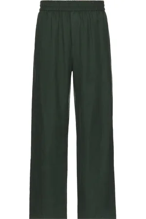 WAO Relaxed Linen Pants in Dark Green