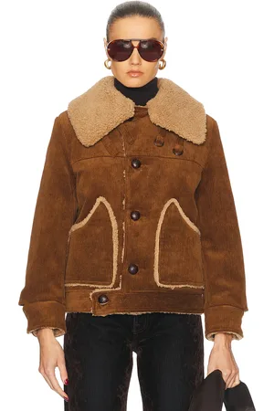 R13 Oversized Collar Jacket in Brown