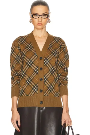 Burberry V-Neck Cardigan in Brown