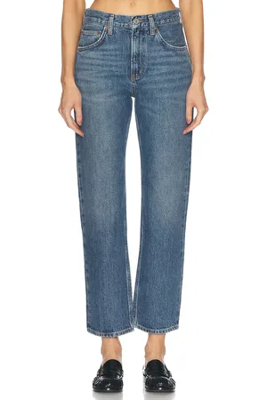 AGOLDE Valen Mid Rise Vintage Straight in Denim-Medium