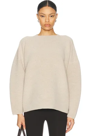FEAR OF GOD Merino Wool Ottoman Straight Neck Sweater in Beige
