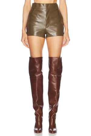 Chloé Classic Leather Nappa Short in Olive