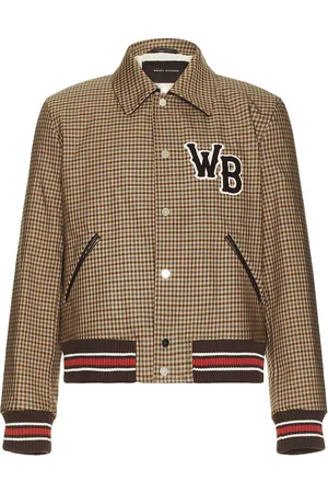 WALES BONNER Homecoming Varsity Jacket in Brown
