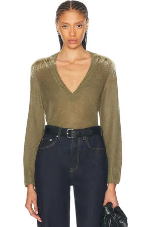 Burberry V-neck Sweater in Olive
