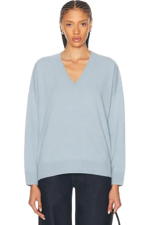 Leset Zoe V Neck Sweater in Baby Blue
