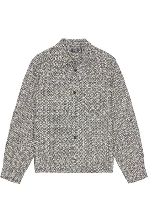 WAO Boucle Tweed Shirt Jacket in Black