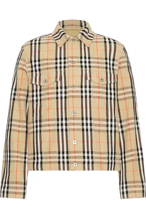 Burberry Icon Check Jacket in Brown