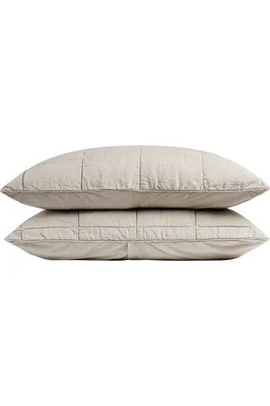Parachute Linen Box Quilted Sham Set in White