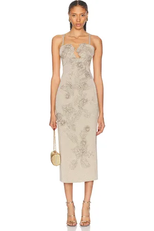 Cult Gaia Soraiya Knit Dress in Metallic Neutral