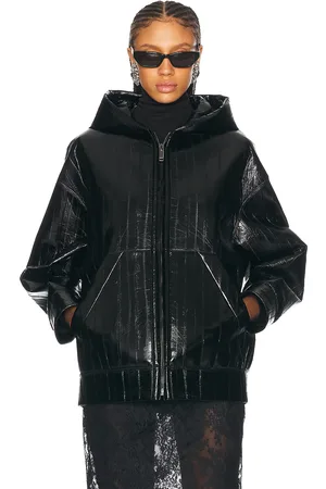 VALENTINO Eel Leather Jacket in Black