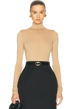 WARDROBE.NYC X Rosie Huntington-Whiteley RHW Long Sleeve Bodysuit in Nude