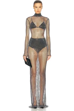Ilkyaz Ozel Catroux Dress in Metallic Silver