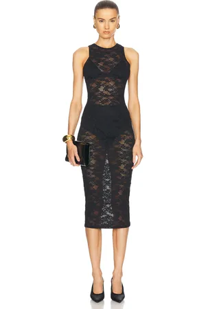 FLEUR DU MAL Le Stretch Lace Racer Tank Dress in