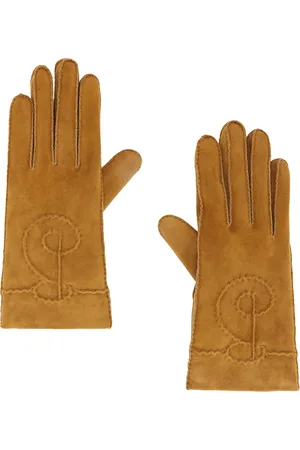 Burberry Suede Gloves in Tan