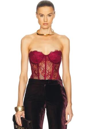 Retrofete Otto Lace Bodysuit in Red