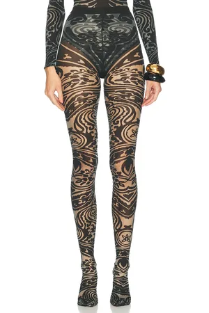 Wolford X Etro Body Tattoo Tights in Grey