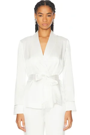 FLEUR DU MAL X Galia Lahav Beaded Fringe Silk Smoking Jacket in