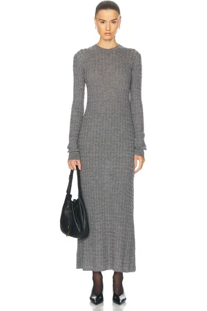 Totême Cable Knit Dress in Grey
