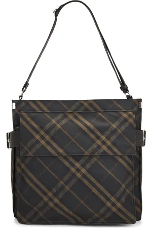 Burberry Trench Tote Check in Grey