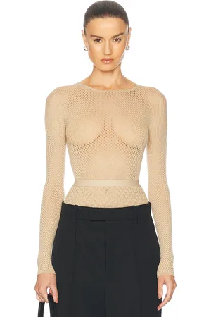 WARDROBE.NYC X Rosie Huntington-Whiteley RHW Web Bodysuit in Brown