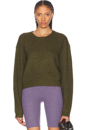 FEAR OF GOD Cropped Crewneck Sweatshirt in Green