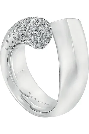 Tabayer Oera Pave Ring in Metallic Silver