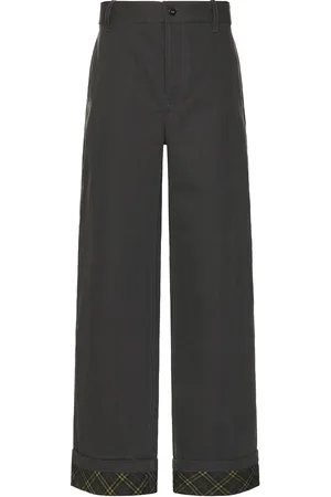 Burberry Check Lined Work Trousers in