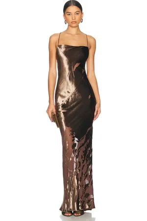 The Sei Cowl Bias Gown in Brown