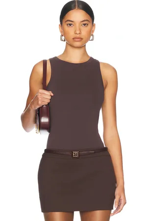 St Agni Organic Cotton Bateau Tank Top in Brown