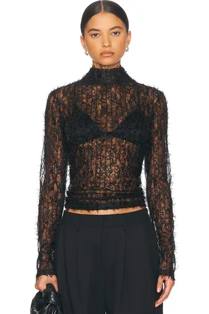 Rohe High Neck Textured Sheer Top in