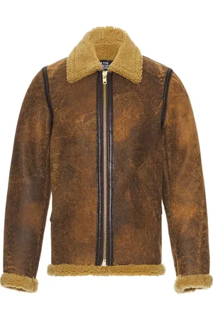 Schott NYC Sheepskin Jacket in Brown