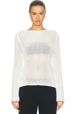 St Agni Cotton Crochet Jumper in White