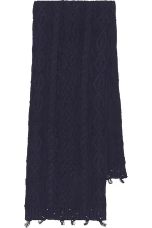 Found Distressed Cable Knit Scarf in
