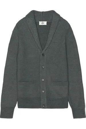 Reigning Champ Merino Rib Vinnie Shawl Cardigan in Grey