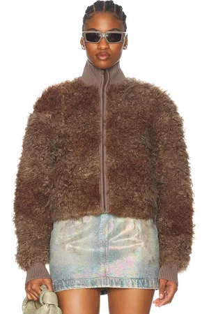 Acne Studios Freya Faux Fur Jacket in Brown