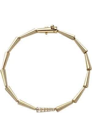 Melissa Kaye Lola Linked Bracelet in Metallic Gold