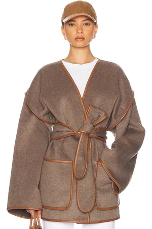 Helsa Wool Blend Blanket Coat in Brown