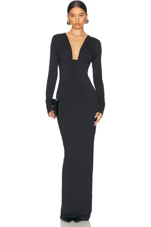 Helsa Jersey Deep V Maxi Dress in