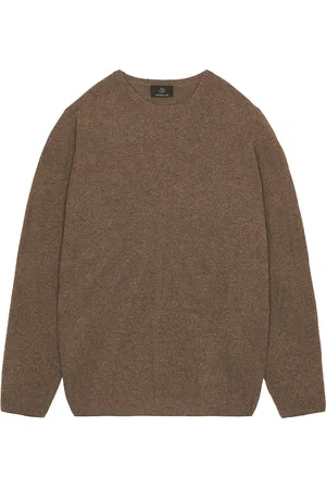 Rick Owens X Moncler Jumbo Round Neck Sweatshirt in Brown