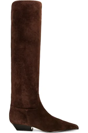 Khaite Marfa Classic Flat Knee High Boot in Brown