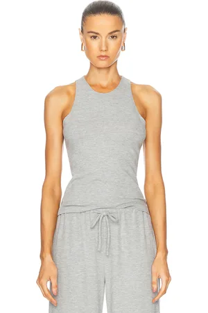 Leset Lauren High Neck Tank Top in Grey
