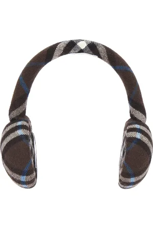 Burberry Check Earmuffs in Charcoal