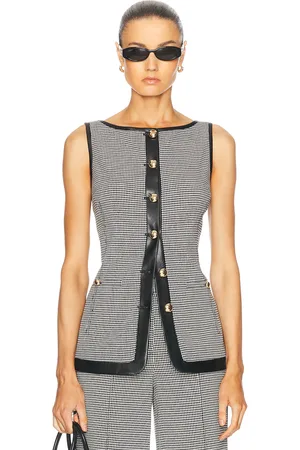 Simkhai Cressida Button Top in Black,White