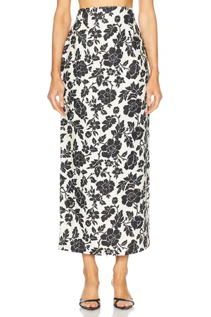 POSSE Romeo Column Skirt in Black,White