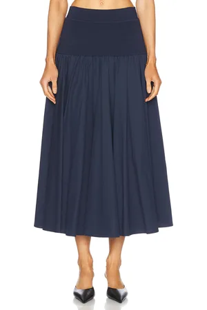 Simkhai Stella Maxi Skirt With Knit Yoke in Navy